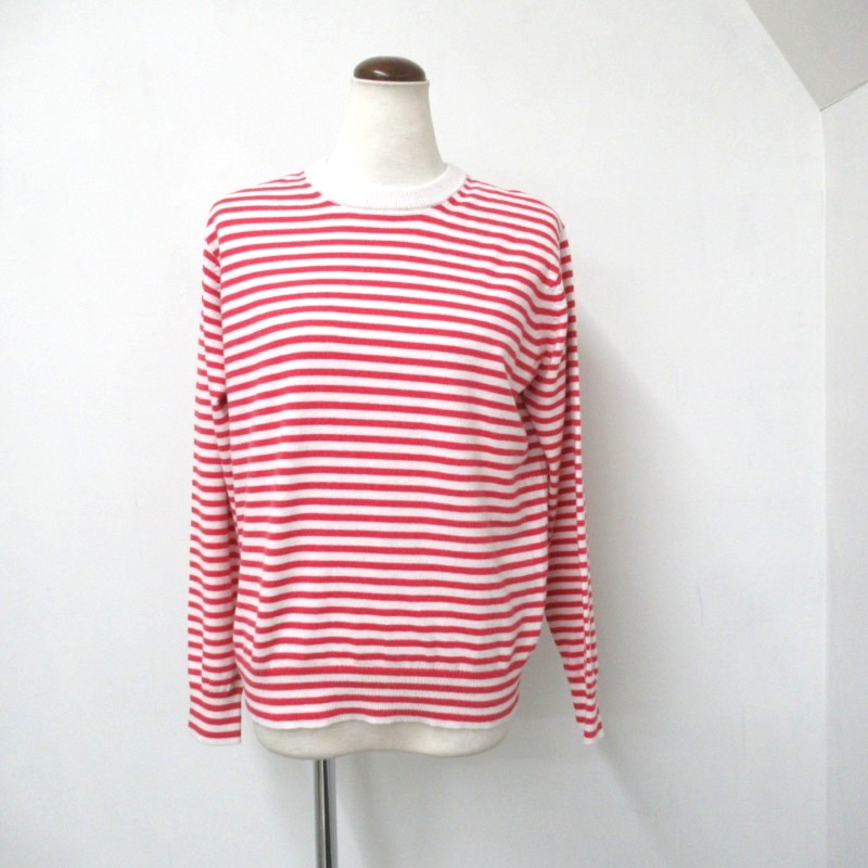 NOUVELLES DU PARADIS ムーコットン細ボーダークルーネックプルオーバー /PK40